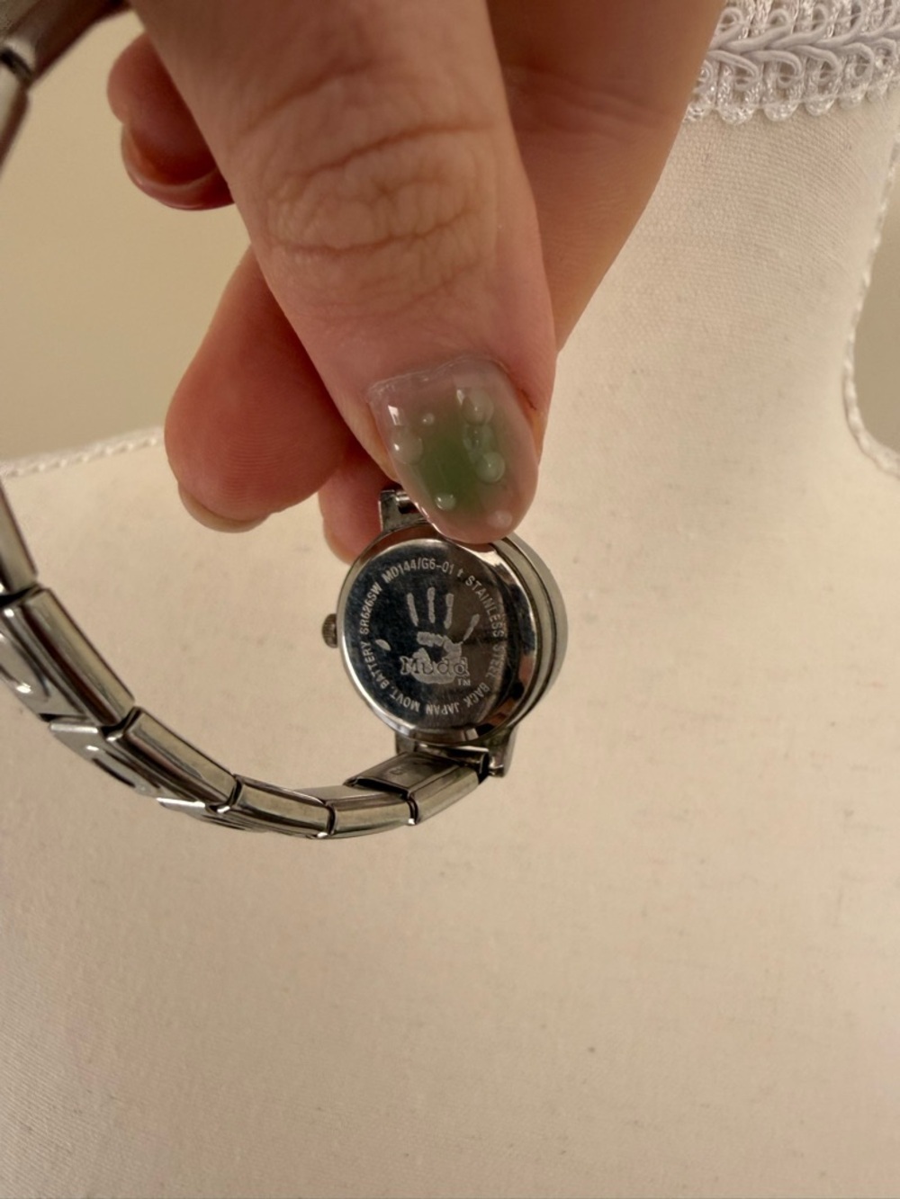 Vintage Mudd Watch Silver Bracelet Watch with Purple Dial Y2K Mudd - Picture 3 of 3